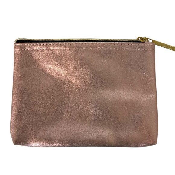 Lancôme Paris Pink Shimmer Vinyl Slim Makeup Pouch New - Picture 1 of 4